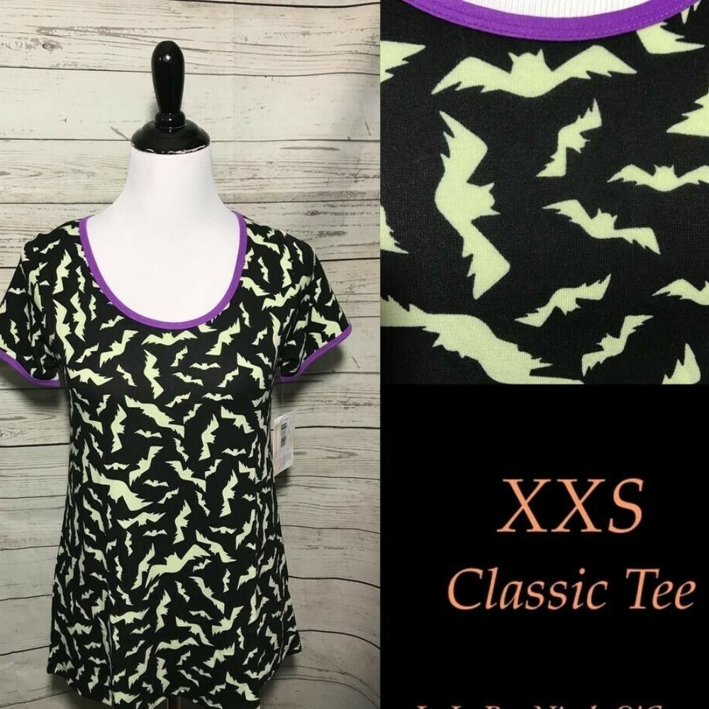 LuLaRoe Halloween Classic Tee Bats XXS